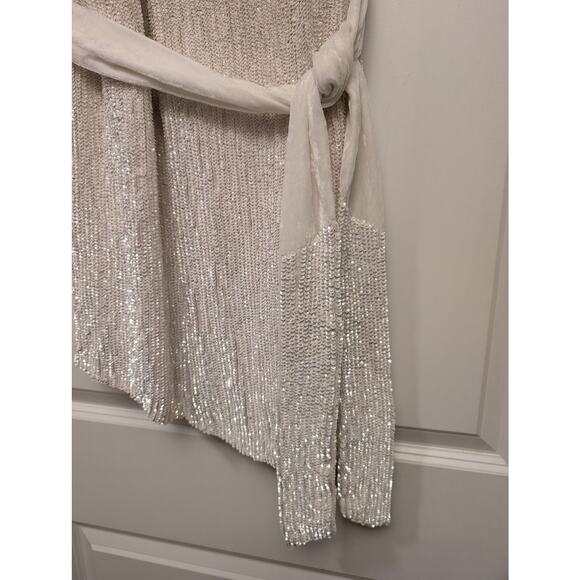 Retrofete Ella‎ Sequin Dress Mini One Shoulder White Bride Bridal NEW - Picture 4 of 9